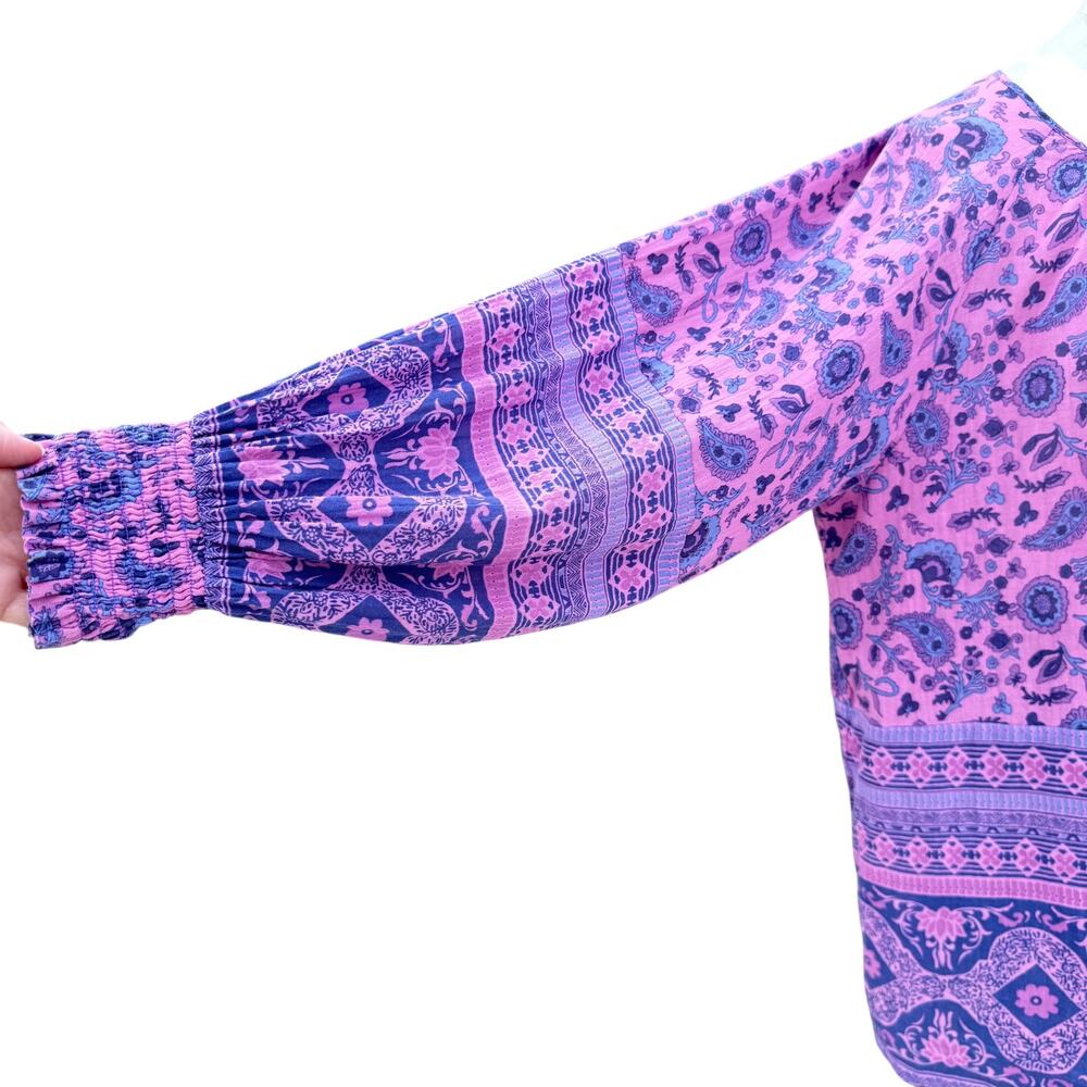 Spell & The Gypsy Journey Blouse Womens S Purple Peasant Top Boho Romantic - Picture 5 of 11